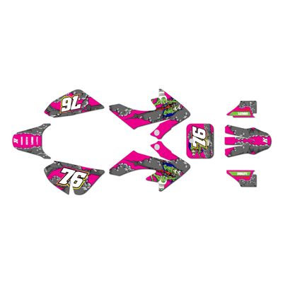 Kalair GFX Graphics Kit for Honda CRF50 (ALL YEARS) Lunatic Series Magenta 16 Mil - On/Off the Road - Dirt pit bike motorcycle sticker, dirtbike racing decal motocross accessories no-plastics
