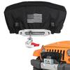 Upgraded 900D Oxford Winch Cover with Flag Pattern, Heavy Duty Waterproof Winch Protection Cover Dust-Proof Winch Protective Cover for Electric Winches Up to 17500 Lbs With Adjustable Band view 1