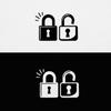 2 Pcs - No Background - Waterproof Car Sticker Decal of Lock Keyhole Removable Door Emblem for Laptop (1 Black, 1 White, 7.1'' x 4.8'') |K16542BW view 1