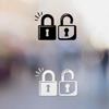 2 Pcs - No Background - Waterproof Car Sticker Decal of Lock Keyhole Removable Door Emblem for Laptop (1 Black, 1 White, 7.1'' x 4.8'') |K16542BW view 2