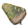 Sunflowers Print Padded Bike Seat Cover with Drawstring and Spring Buckle, Waterproof Bicycle Seat Cushion Extra Wide, Soft Comfort Bicycle Saddle for Mountain Exercise Road Bikes view 1