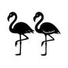 2 Pcs - No Background - Waterproof Car Sticker Decal of Two Flamingos Standing Tropical Cute Pair (Black, 5.8'' x 4.8'') |K17072BL view 1