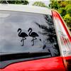 2 Pcs - No Background - Waterproof Car Sticker Decal of Two Flamingos Standing Tropical Cute Pair (Black, 5.8'' x 4.8'') |K17072BL view 2