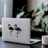 2 Pcs - No Background - Waterproof Car Sticker Decal of Two Flamingos Standing Tropical Cute Pair (Black, 5.8'' x 4.8'') |K17072BL view 3