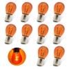 yorpyep 10 PCS Car Brake Light, P21/5W Double Contact Halogen Brake Tail Indicator, High Brightness Water-proof High and Low Foot Double Filament Signal Bulb, Universal for Most Cars (Amber) view 1
