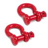 Jamiikury 1/2" D Ring Shackle with 5/8" Screw Pin, 2T Working Load Limit (WLL) / 12T (26,455 lb) Minimum Breaking Strength (MBS) for Tow Strap Winch, Off-Road Vehicle Recovery (Red, 2 Pack) view 1