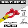 Jamiikury 1/2" D Ring Shackle with 5/8" Screw Pin, 2T Working Load Limit (WLL) / 12T (26,455 lb) Minimum Breaking Strength (MBS) for Tow Strap Winch, Off-Road Vehicle Recovery (Red, 2 Pack) view 2