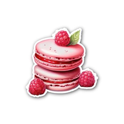 2 (Pieces) 3" and 5" Raspberry Macaron Sticker, Waterproof Vinyl Decals for Many Purpose Like Cars, Trucks, Laptops, Phones, Windows and More