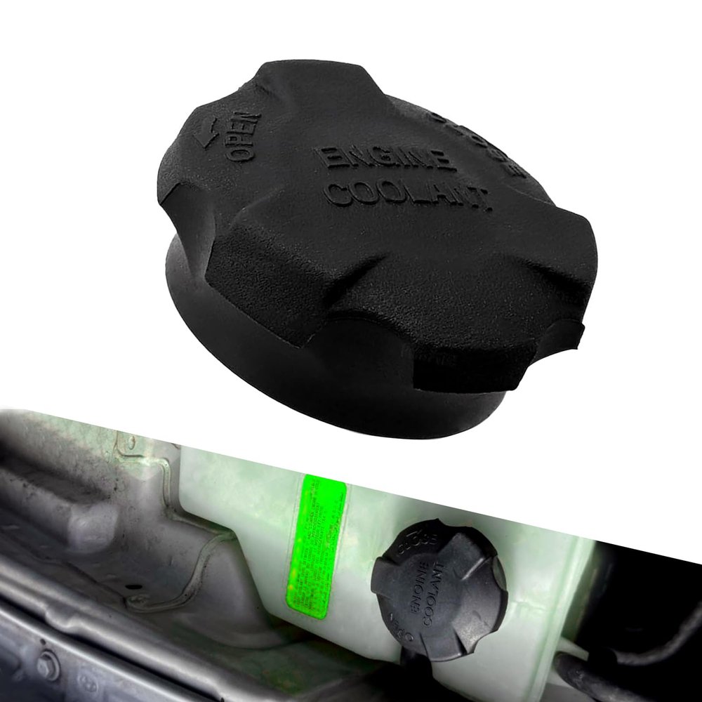 Opuweiy Coolant Reservoir Cap, Radiator Tank Cover Replacement 2544126100, Compatible with Hyundai Kia Santa Fe (Black)