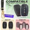 Lucrum Compatible with Nissan Key Fob Cover & Leather Keychain, 5 Buttons Keyfob Case for Pathfinder Rogue Sentra Versa Patrol Armada (2023-2025) - Black and Gold view 2