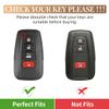 for Toyota Key Fob Cover with Keychain,Premium Soft TPU and Leather Key Case Protector Compatible with2018-2024 RAV4 Camry (White) view 2