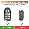 for Ford Key Fob Cover with Keychain, Soft TPU and Leather Key Case Shell Full Protection for Ford Explorer Fusion (Pink) view 2