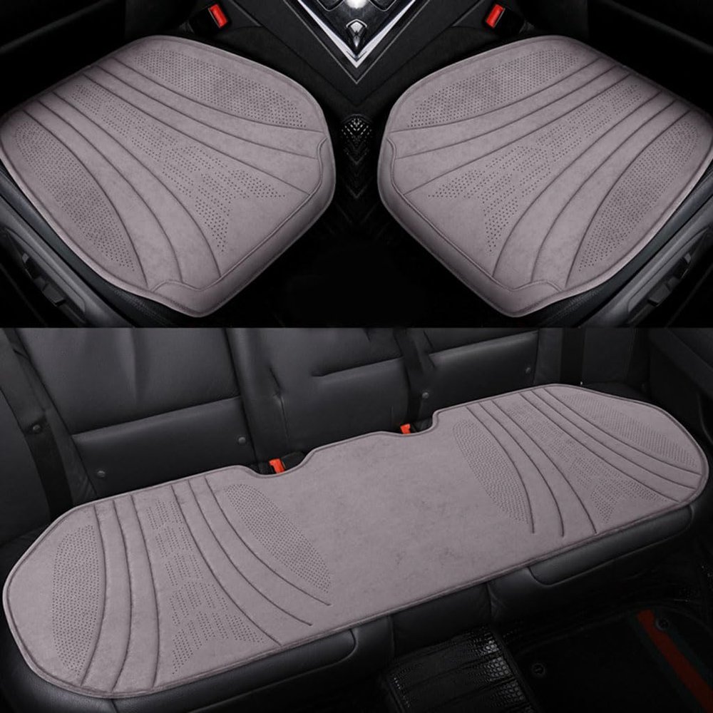 TONGYUYU Seat Cushion for Audi a6 c4 c5 c6 c7 c8 Avant Quattro allrad s-Line 1995-2024, Front Back Car Seat Cushion Protector Soft Comfortable Anti-Slip Car Accessories,Grey