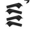 CyperFair 4 PCS Rain Gutter Spout, J-shape RV Roof Drainage Channel, Tight Fit Drip Rail with Gutter Spouts, Roof Rain Diverter Accessories for Car Truck Boat and Home Application (Black) view 1