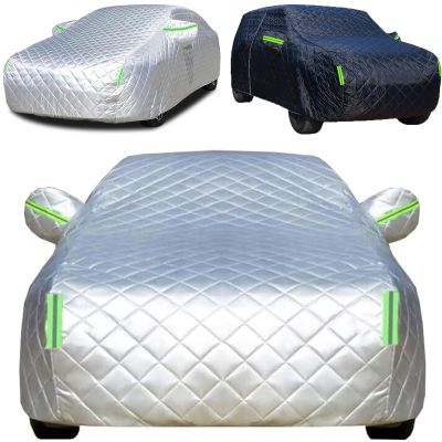 Hail Protector Car Cover, Anti-Hail Car Cover 5-Layer Heavy Duty Outdoor Thickened Sun Rain Snow Dust Protection with Reflective Strips & Zipper Door Fits SUV (Silver,(Length 157"171"))