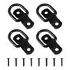 HABNVUON 4PCS D Rings Tie Down Anchors, Heavy Duty Tie Down Hooks, Black Cargo Trailer Anchor Bracket Hooks Kit, Trailer Accessories Utility for SUV, RV, Camper, Van, Boats, Motorcycles Surface Mount view 1