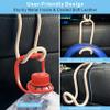 Purse Hooks for Car - 2 Pack Universal Back Seat Storage Holder with Anti-Drop Lock Loop for Vehicle Truck SUV, Car Headrest Hanger for Hat Bag Grocery Handbag Coat Must Have Stuff- Beige Leather/2L view 4