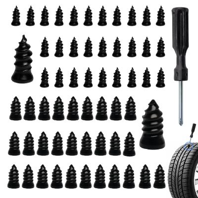 61 PCS Tire Repair Screws, Professional Tire Plugs Screw Type with a Screwdriver, Tire Repair Screws, Self-Service Screw in Tire Repair Plugs, Tire Plug Kit for Car, Motocycle, Truck, Tractor