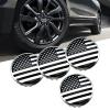 Zigeiya 4 PCS USA Flag Wheel Center Cap Covers, 3.27 inches / 83MM Rim Hub Caps, OEM #22837060 9596403 88963143 23480948 19333202 20942033 19301593, Compatible with GMC (Black) view 1