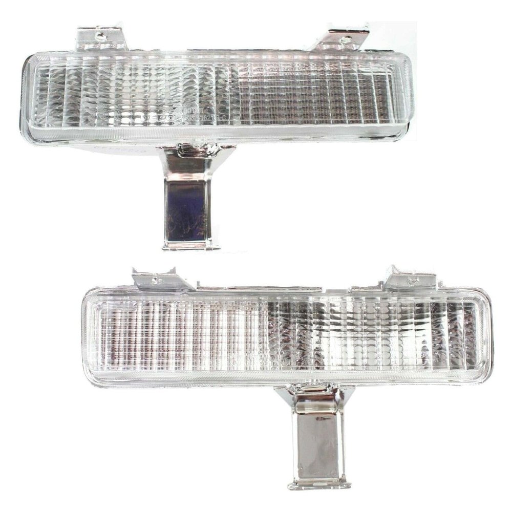HUZOK Turn Signal Light for Chevy for Caprice 1980-1990 for Impala 1980-1985,for Pontiac for Parisienne 1983-1986 for Safari 1987-1989 Plastic Lens Left & Right(Bumper) 10976671 914550