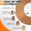 Ailbiuko 1/4" Brake Line Tubing Kit,2 Sets 25 FT Tube with 54 Pcs Fittings view 2
