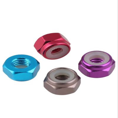 Zkensh-Bolts M2 M3 M4 M5 Multiple Colors Nylon-Insert Locknuts Alloy Hexagon Hex Nut, Widely Used(5pcs,M3 Red Wine)