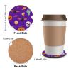 JOJOART 2 Pack Car Cup Holder Coasters Halloween Bone Bat Universal Fit 2.6 Inch, Decorative Wooden Inserts for Vehicle Interior Accessories Gift for Men Women view 2