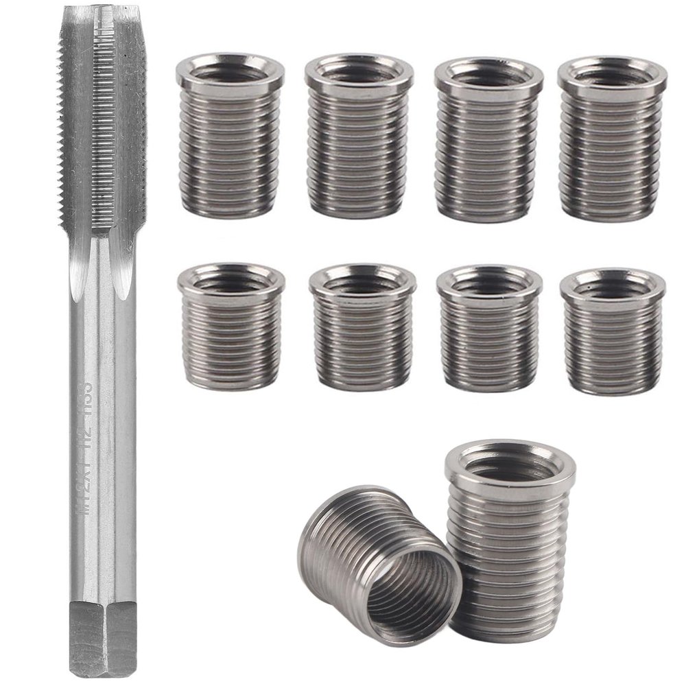 Spark Plug Thread Repair Kit, M101.0 Inserts and M121.0 Tap Stainless Steel Spark Plug Repair kit for Gasoline Engines, Lawn Mowers & Generators