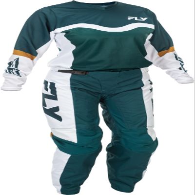 Fly Racing Women's F-16 Moto Gear Set - Pant and Jersey Combo (Teal/White/Gold, Women's 2X-Large Jersey/Size 13/14 Pant)