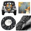 Forest Night Campfire Ghost Spare Tire Cover Universal Fit for Rv SUV Truck Camper Trailer Camping Holiday Wheel Covers Decor,15 inch view 3