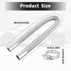 23.62in/60cm Flexible Diesel Heater Muffler Silencer Exhaust Pipe, Fuel Tank Vent Hose with 2 Buckles Practical Stainless Steel GasTubing Extension Kit Parts Accessories for Air Parking Generator view 2