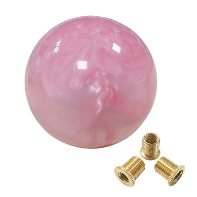 ZXFRC Marble Style Round Ball Gear Shift Knob3Adapters(Cherry Blossom Pink)