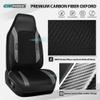 CAR PASS High Back Car Seat Cover Two Front Seats, Sporty Carbon Fiber 3D Waterproof Oxford Luxury Leather All Weather Bucket Seat Cover, Airbag Compatible Universal Fit Car Suv Sedan Truck Black Gray view 2
