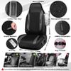 CAR PASS High Back Car Seat Cover Two Front Seats, Sporty Carbon Fiber 3D Waterproof Oxford Luxury Leather All Weather Bucket Seat Cover, Airbag Compatible Universal Fit Car Suv Sedan Truck Black Gray view 3