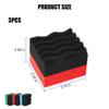 Norkmdi 3PCS Car Tire Dressing Applicator Pads, Wavy Contoured Large Automotive Shine Polishing Sponge Wax Mats, Vehicle Wheel Buffing Waxing Foam Pads, Universal for SUV, Truck, RV view 2