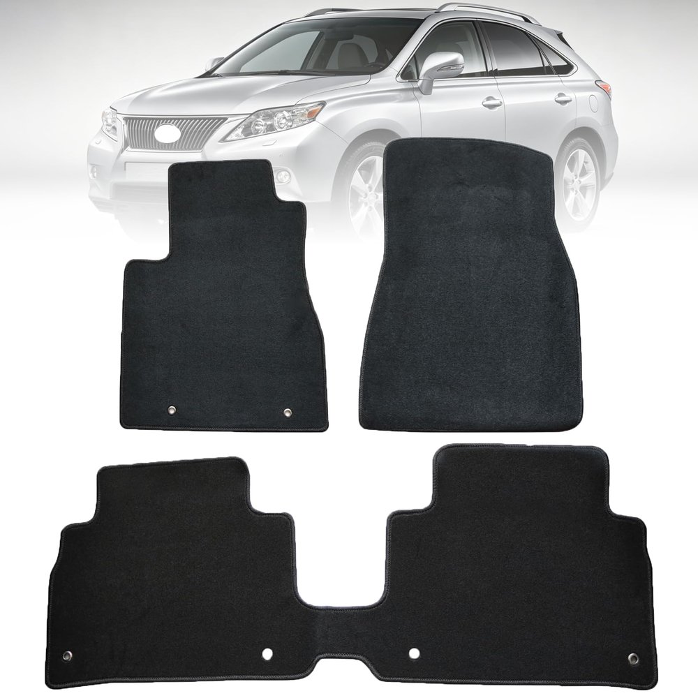 Mythoria Custom Fit Car Floor Mats Fit for Lexus RX350 RX330 RX400h 2004 2005 2006 2007 2008 2009, Waterproof Velour Carpet Full Set, All-Weather Protection, Anti-Slip Retention Clip, Odorless, Black