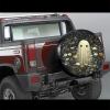 Wildflowers Cute Ghost Spare Tire Cover, Halloween Waterproof Wheel Protector CoversUniversal Fit for Rv Suvs Trucks Trailers Camper Fall,15 inch view 4