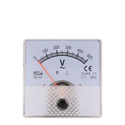 DH-65 Square AC Analog Voltmeter 5V10V15V20V30V50V100V150V200V250V300V400V450V500V600V Voltage Meter(100V_65X65MM)