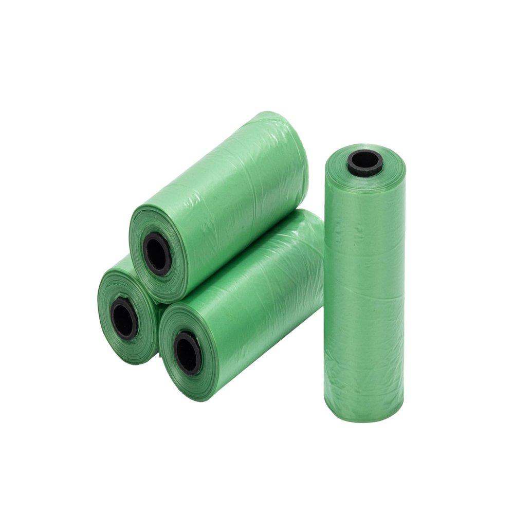 Ginsco 0.8 Gallons Disposable Trash Bags for Mini Car Trash Can, Portable Small Car Garbage Bags, Cars Accessories, Mini Trash Bags, Plastic Trash Bag for Cars/Home/Office (4 Rolls/60 Counts) Green