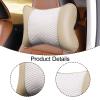 HouseVibe Car Neck Pillow Headrest Cushion Universal Head and Neck Support for Driving Vehicles PU Leather Mesh 9.80x6.93x3.78inch- Beige view 4