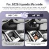LUWU 2026 2027 Palisade Accessories for 2026 2027 Hyundai Palisade Accessories Palisade LX3 Lower Center Console Organizer, Armrest Console Tray Storage Box Black 2-Pack (Only for 7-Seat) view 2
