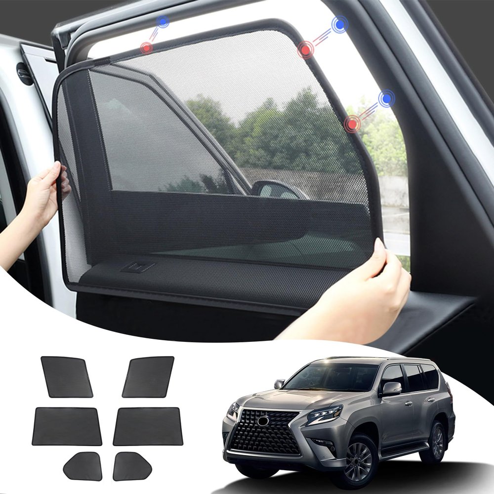 Car Window Shades, Car Side Window Breathable Mesh, for Lexus GX460 Gx400 GX 460 2010-2023 Interior Decoration Upgrade and Modification Kit