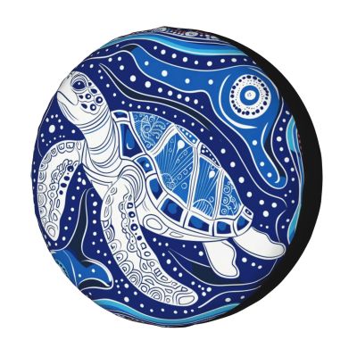 Foruidea White Turtle Template Pattern Spare Tire Cover Dust-Proof Wheel Tire Cover Fit Trailer, RV, SUV and Many Vehicle 14 Inch