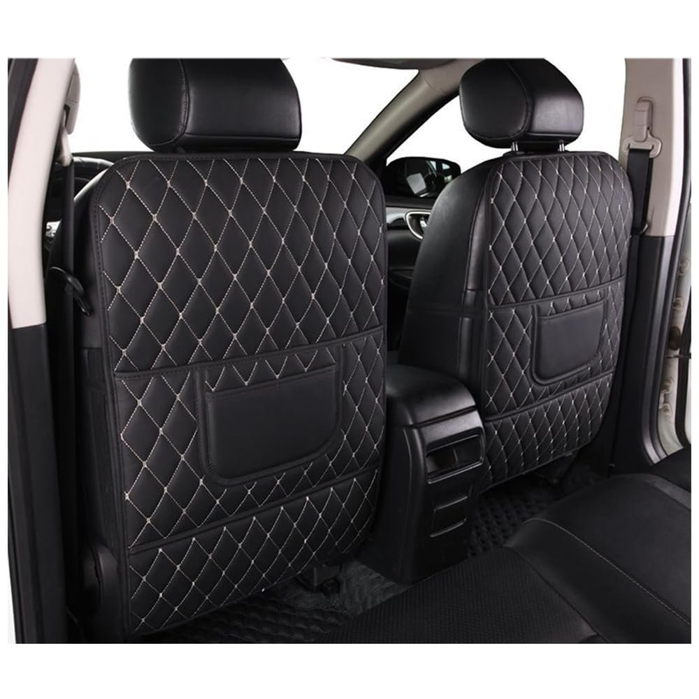 DXDZZNB 2 Pcs for Ford Bronco 2021 2022 2023 2024 2025 car seat Kick mat,Seat Pad Rear Cover Protector,Easy to Clean Backrest Protection Car Kick Mat Wear-Resistant,B Black