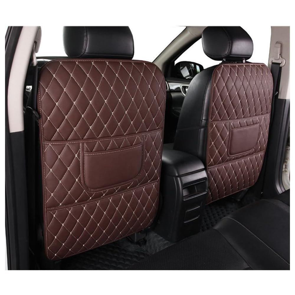 DXDZZNB 2 Pcs for Ford Bronco 2021 2022 2023 2024 2025 car seat Kick mat,Seat Pad Rear Cover Protector,Easy to Clean Backrest Protection Car Kick Mat Wear-Resistant,C Brown