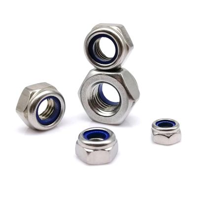 XAOLIUZi 10-100pcs M2 M2.5 M3 M3.5 M4 M5 M6 M8 M10 M12 M16 Hex Hexagon Nylon Insert Self Lock Nut Nylock Nut Locknut A2 304 Stainless Steel DIN985(100pcs M3)
