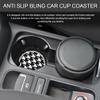4PCS Cow Print Car Cup Coaster, Car Cup Holder Coaster, 2.75 Inch Crystal Rhinestone Non-Slip Vehicle Water Bottle Mat, Bling Cute Automotive Flower Drink Mat for Women Girls view 3