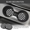 4PCS Cow Print Car Cup Coaster, Car Cup Holder Coaster, 2.75 Inch Crystal Rhinestone Non-Slip Vehicle Water Bottle Mat, Bling Cute Automotive Flower Drink Mat for Women Girls view 4
