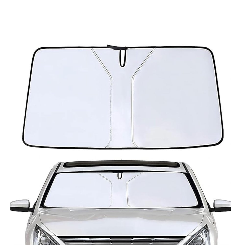 Car Windshield Sun Shade for MG MG Zs Mg3 2000-2023 2024, Foldable Front Sun Shade Windshield Anti-UV Sunscreen Dust Protector Accessories,Silver, Normal (Silver)