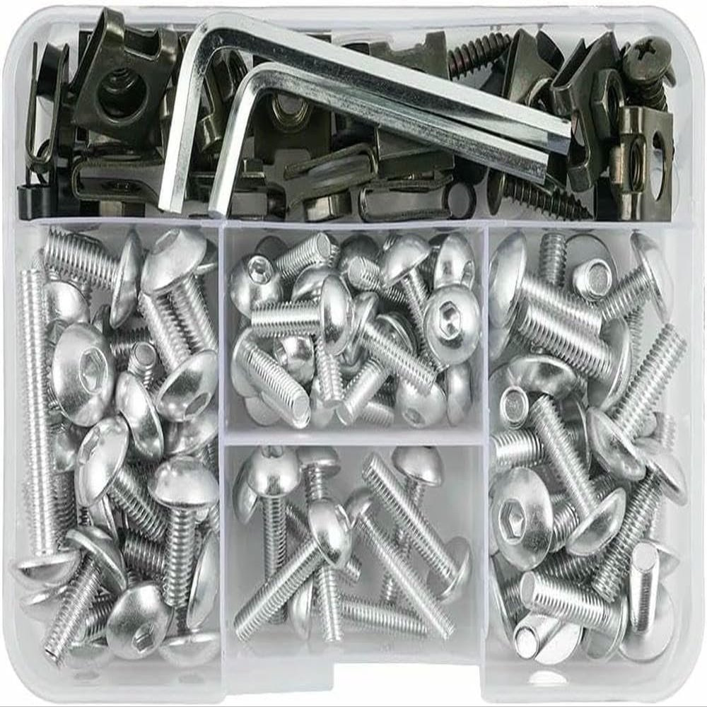 195PCS Motorcycle Full Fairing Bolts Kit Stainless Steel Clips Nut Bodywork Screws, for Kawasaki Versys 650 2010-2012 2013 2014
